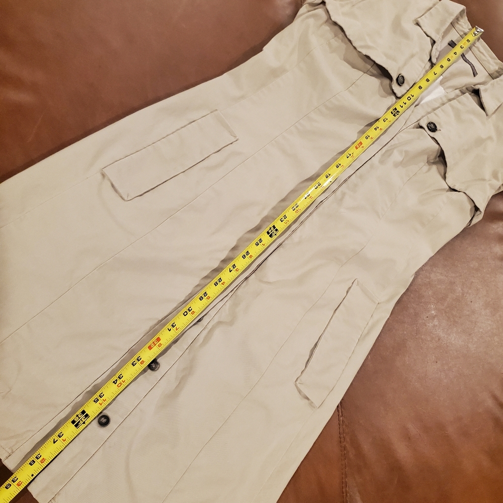 Zara Trench Coat Style Sleeveless Button Up Shirt Dress Khaki Size Large - Picture 13 of 14